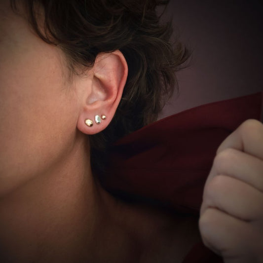 Meet the cat earrings Never Not Now / Zero Waste Studs Combo