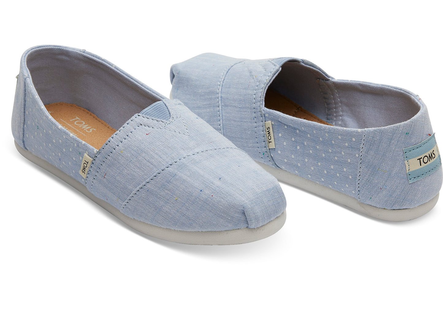 TOMS Youth Classic-Light Bliss Blue Speckled Chambray Dots