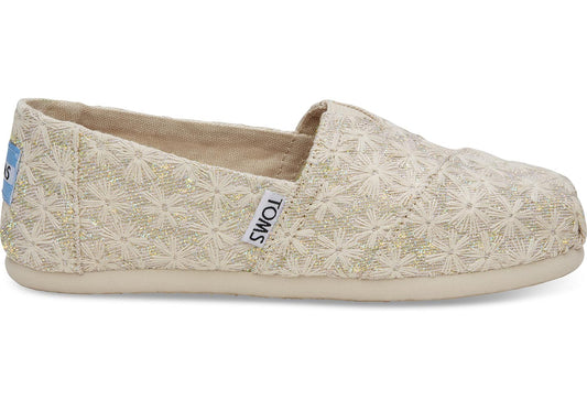 TOMS NATURAL DAISY METALLIC YOUTH CLASSICS