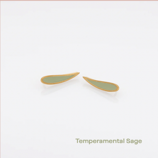 Palette Extended Leaf gold earrings