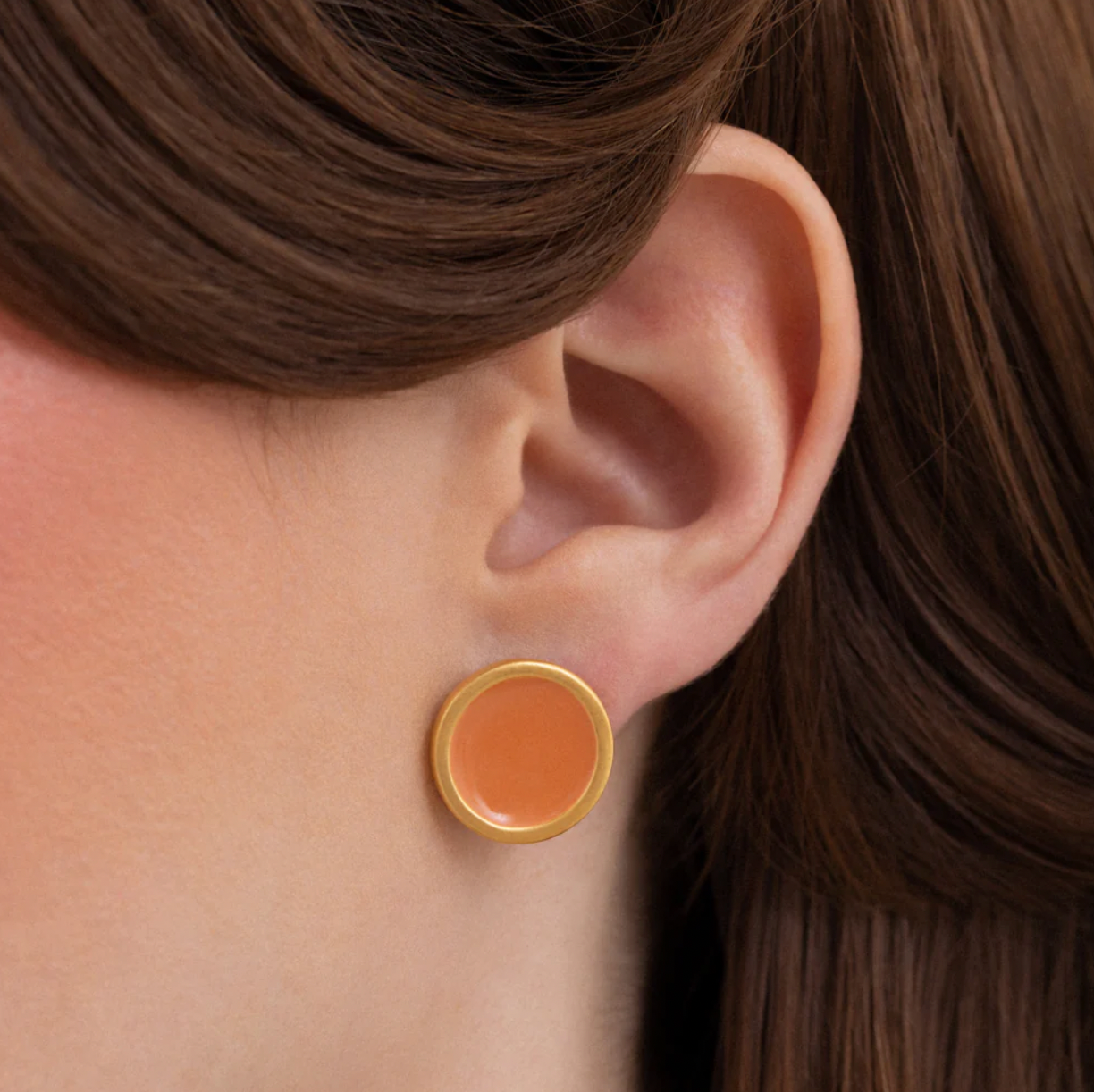 Palette Large Brass Gold Earrings