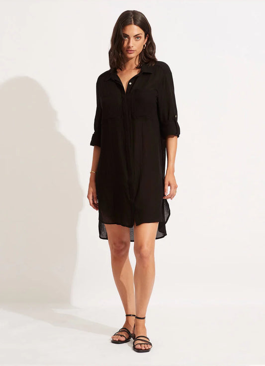 Crinkle Twill Beach Shirt
