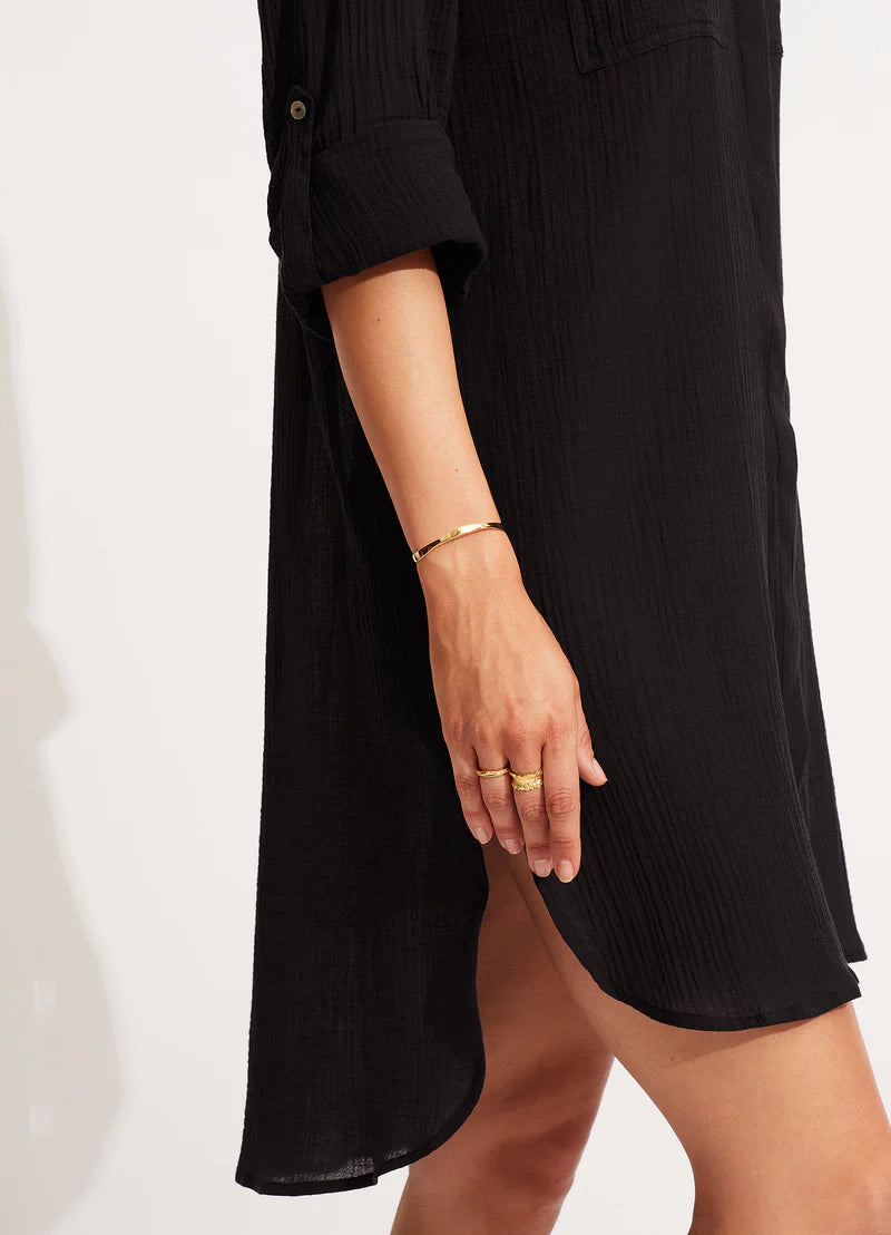 Crinkle Twill Beach Shirt