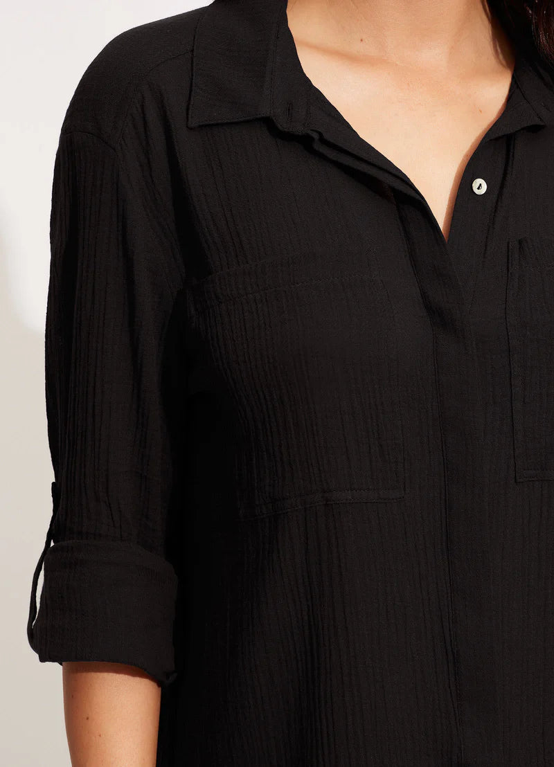 Crinkle Twill Beach Shirt