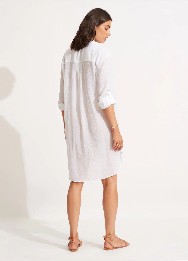 Crinkle Twill Beach Shirt