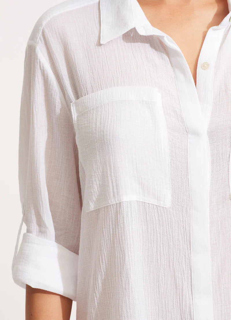 Crinkle Twill Beach Shirt