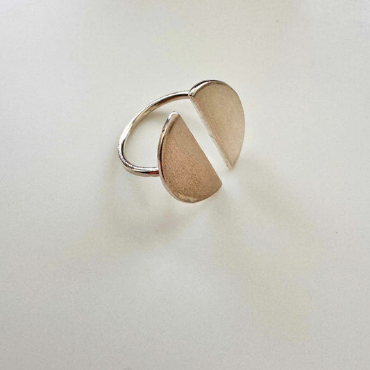 Out of M.E - two halves ring silver