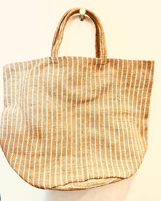 Large Hand Woven Jute Jocelyn Bag White