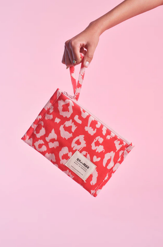 Little Waterproof Pouch Red Leopard