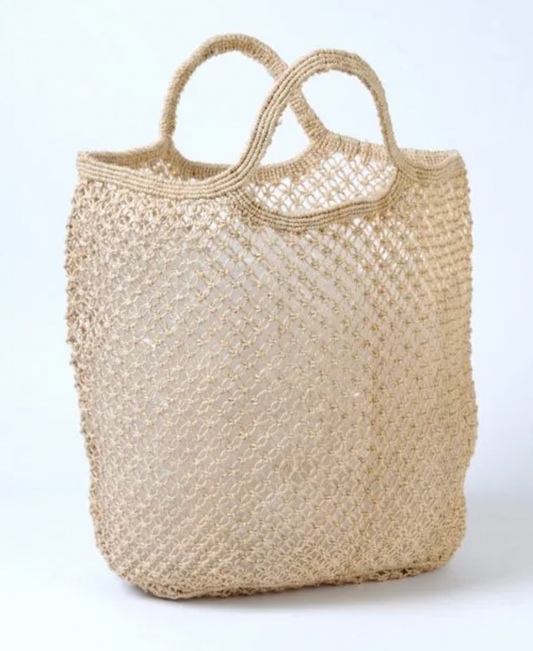Jute Macrame Plain Shopper Natural