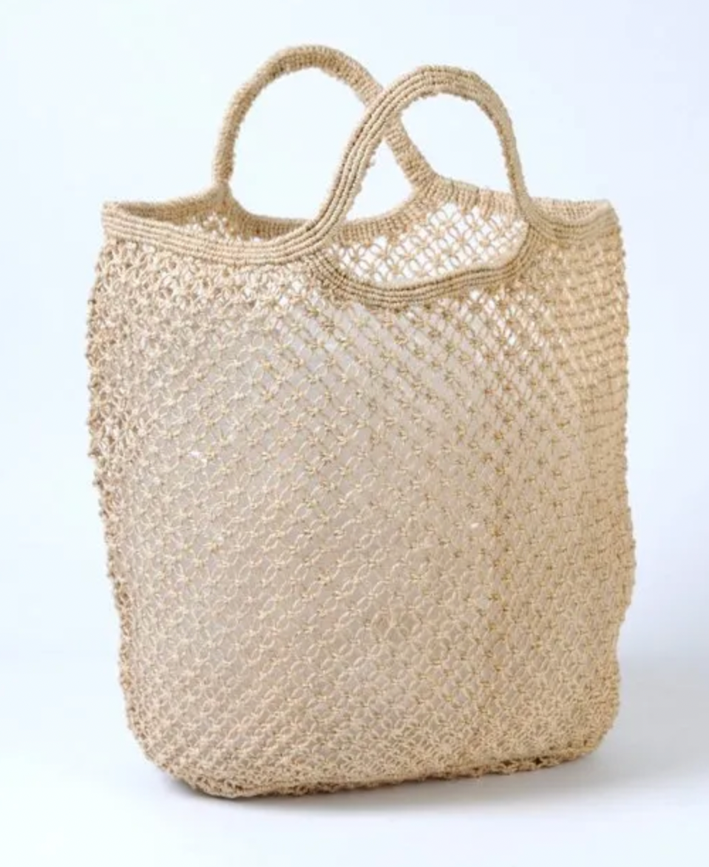 Jute Macrame Plain Shopper Natural