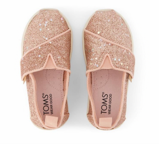 Toms Tiny Rose Gold Cosmic Glitter Alpargata