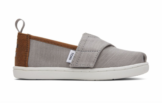 TOMS TINY Drizzle Grey Recycled Cotton Slubby Woven
