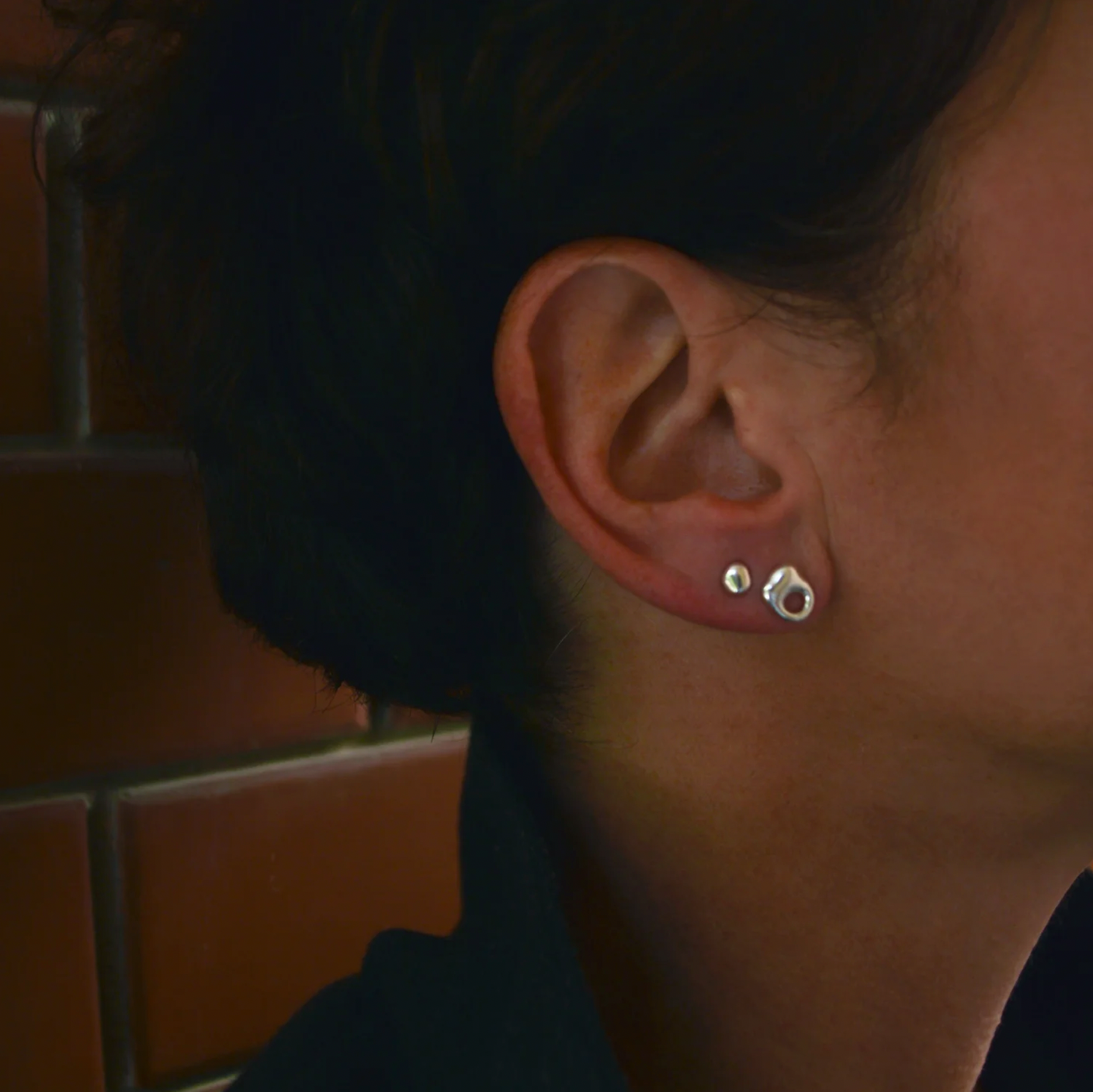 Meet the cat - mixed shapes silver studs combo