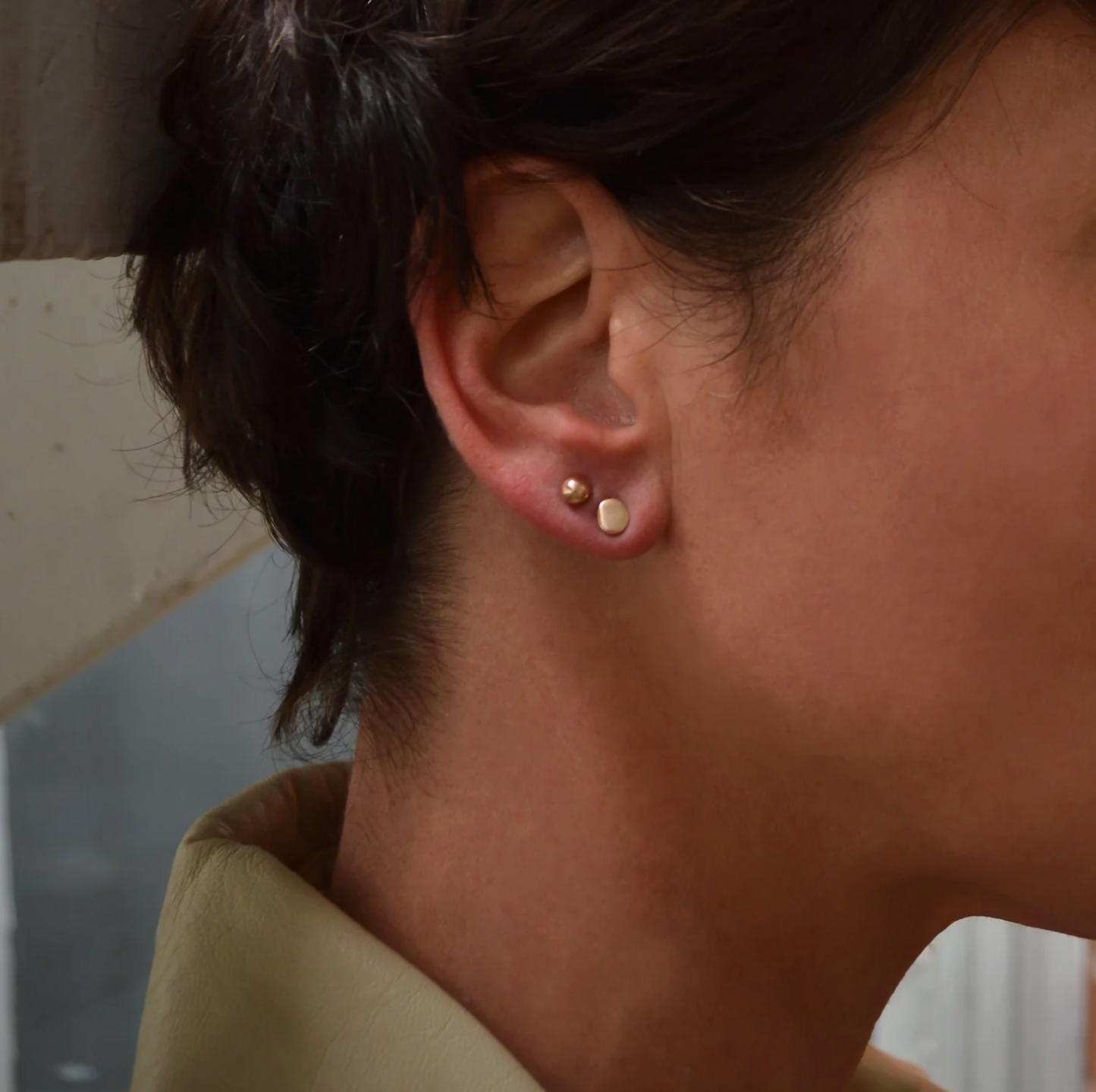 Dots & Spheres Bronze Studs Combo