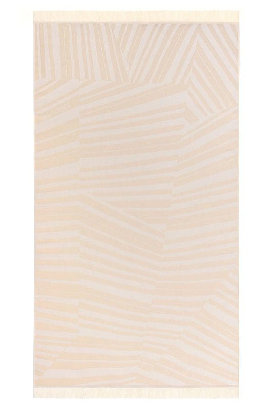 Feather Beach Towel Cycladic Tiles White