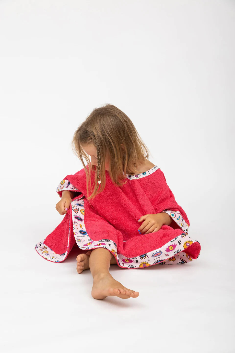 Sun of a beach Kids Poncho Starry Eyes Fluo