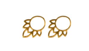 OUT OF ME Stud Earrings-Flower Gold